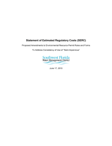 DRAFT Statement of Estimated Regulatory Costs (SERC)