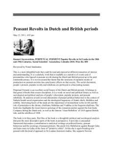 Popular Revolts in Dutch and British periods
