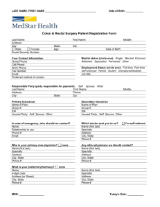 Colon and Rectal Surgery Patient Registration and