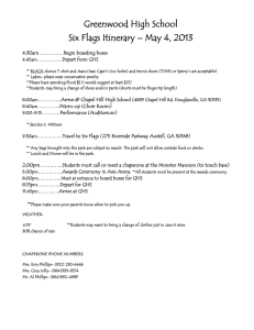 Greenwood High School Six Flags Itinerary – May 4, 2013