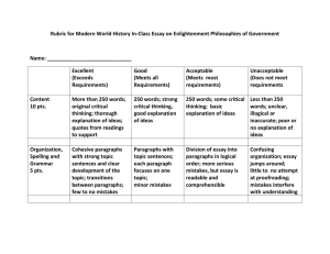 Rubric for Modern World History In