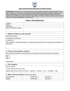Oyster Gardening Field Data Sheet for Student Groups Instructions