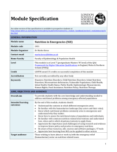 2451 Nutrition in Emergencies Module Specification_2016_MK