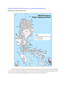 Affected Areas by “Ondoy, Pepeng and Santi” Based on the map