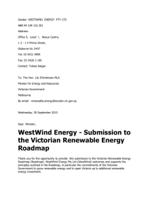 Response to Victoria`s Renewable Energy Roadmap