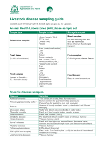 Specific disease samples - Department of Agriculture and Food