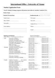International Office - University of Vienna Student Application Form