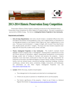 2013-2014 Historic Preservation Essay Competition Preservation