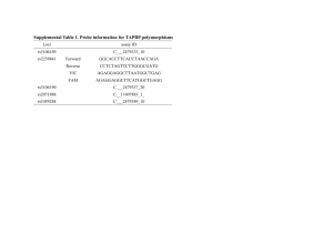 Supplemental Table 1. Probe information for TAPBP polymorphisms