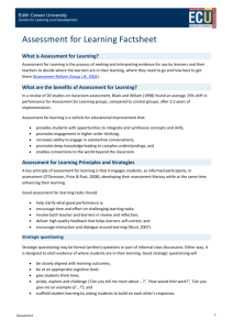 What is Assessment for Learning?