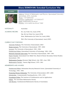 Diane DONOVAN - School of Mathematics and Physics
