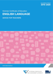 VCE English Language 2016*2020