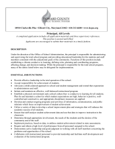 Job Opening for Principal All Levels
