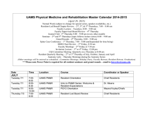 UAMS Physical Medicine and Rehabilitation Master Calendar 2014