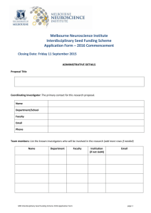 Application Form - Melbourne Neuroscience Institute