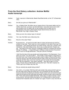 Oral History collection Andrew Moffat audio transcript