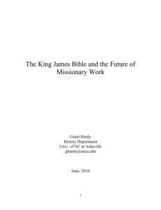 The King James Bible and the Future of Missionary Work Grant