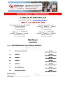 Industry Session Programme Form