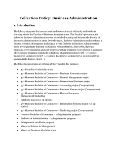 Collection Policy: Business Administration Introduction