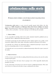 Publication ethics and publication malpractice statement