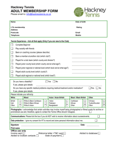 Hackney Tennis Adult membership form