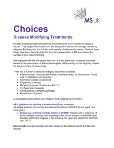Choices Disease Modifying Treatments - MS-UK