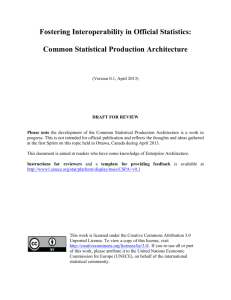 II. Common Statistical Production Architecture