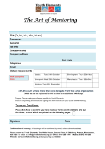 booking form - Youth Elements
