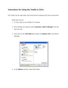 Instructions for Using the Toolkit in Citrix