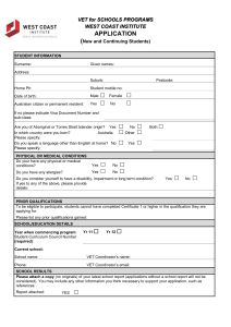 VET in Schools Application Form (DOC)