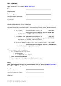 GRADUATION FORM Please fill in this form and send it to registrar