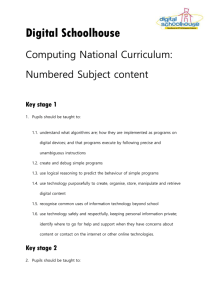 Computing Programme of Study with added DSH Numbering