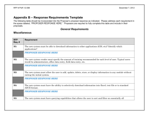 Appendix B - Response Requirements Template