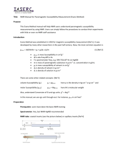 NMR Manual for Evans Method - IMSERC