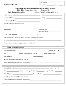 St. Mary Registration Form