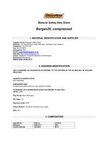 Material Safety Data Sheet Bargas 20 Compressed