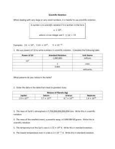 Scientific Notation Math 8