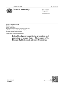 Role of local government in the promotion and protection of human
