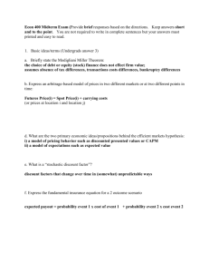 Econ 400 Midterm Exam (Provide brief responses based on the
