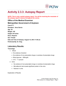 Activity 2.3.3: Autopsy Report - Project Lead the Way: Biomedical