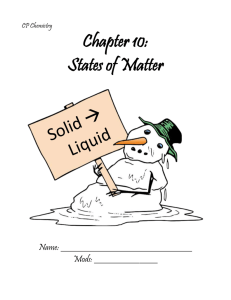 Chapter 10: States of Matter