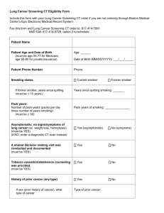 the Lung Cancer Screening CT Eligibility Form