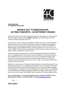 rncm`s gift to manchester - The Royal Northern College of Music