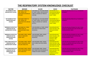the respiratory system knowledge checklist factor bronze silver gold