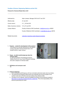 Protocol for Chemical waste Store LG 41