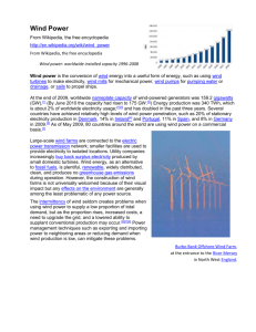 article: Offshore wind power