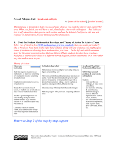 Plan for the Mathematics Research Lesson