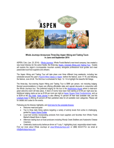 Whole Journeys Announces Three-Day Aspen Hiking and Tasting