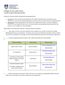 College of Arts and Letters checklist