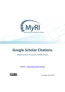 Product profile Google Scholar Citations